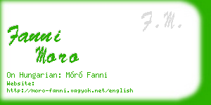 fanni moro business card